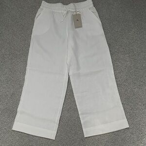 Tommy Bahama Crisp White Wide Leg Linen Pants